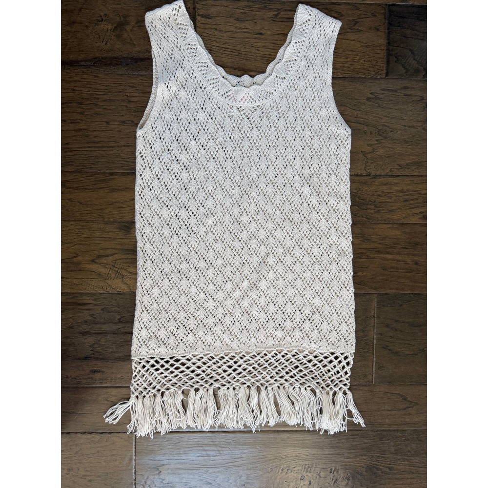Pink Lily Crochet & Fringe Swim Cover Up Boho